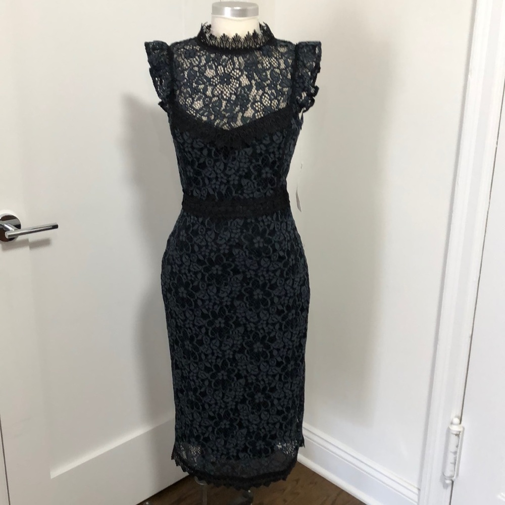 Zara Lace Sheath Dress XS